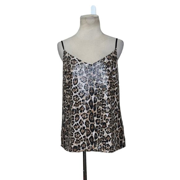 KUT Leopard Print Sequin Front Cami Tank Top size Small - Picture 12 of 16